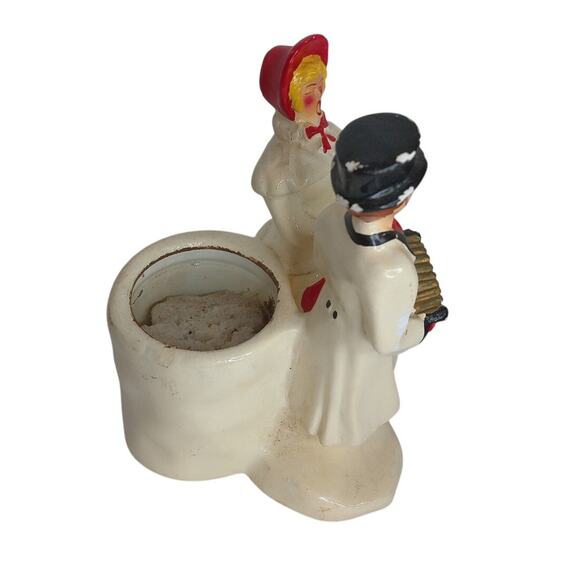 Vintage Shafford Christmas Carolers Ceramic Planter Decoration READ AS IS - Picture 4 of 12